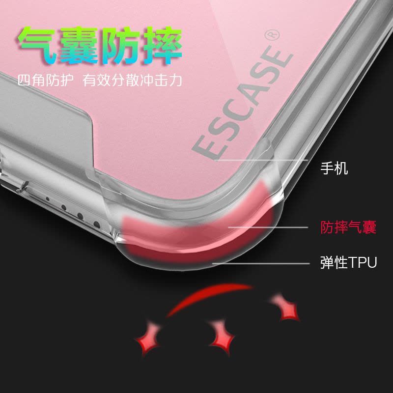 ESCASE 苹果iPhoneX/10/Xs手机壳/保护壳/真玻璃手机壳 防摔防刮保护套 双料气囊抗摔 创意欧美风格图片