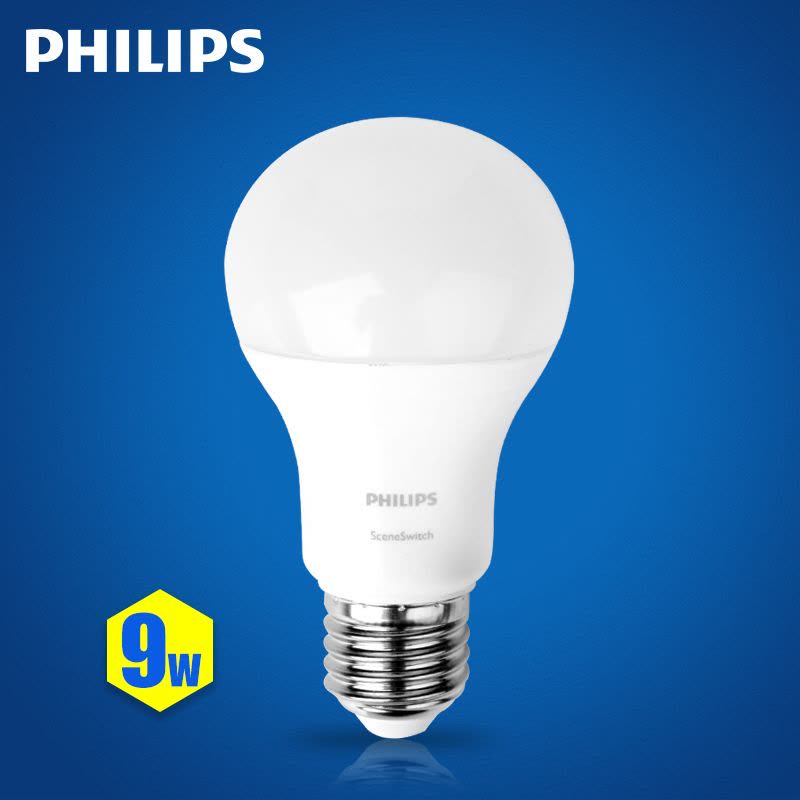 飞利浦(PHILIPS)LED调光灯泡 E27螺口球泡超亮白光黄光6.5W 9W节能分段调光灯泡图片