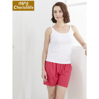 小护士吊带背心 女士 春夏棉短款小背心吊带衫白色打底衫 U型背 
