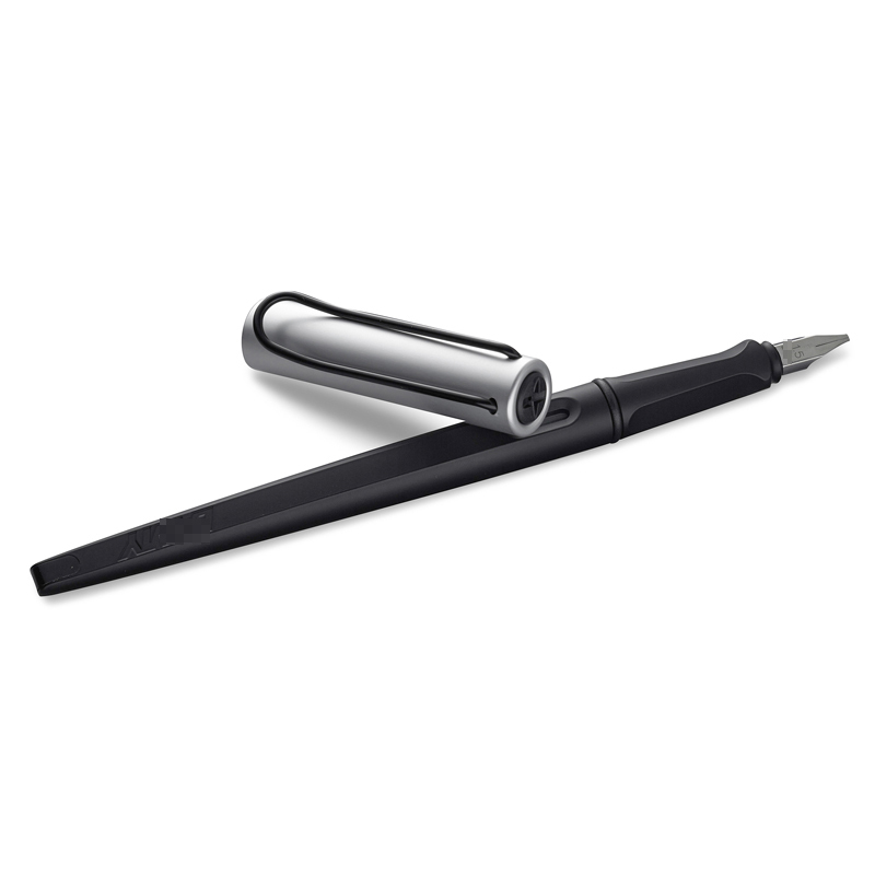 凌美(LAMY) joy喜悦系列钢笔 墨水笔艺术笔尖黑杆铝帽1.5尖