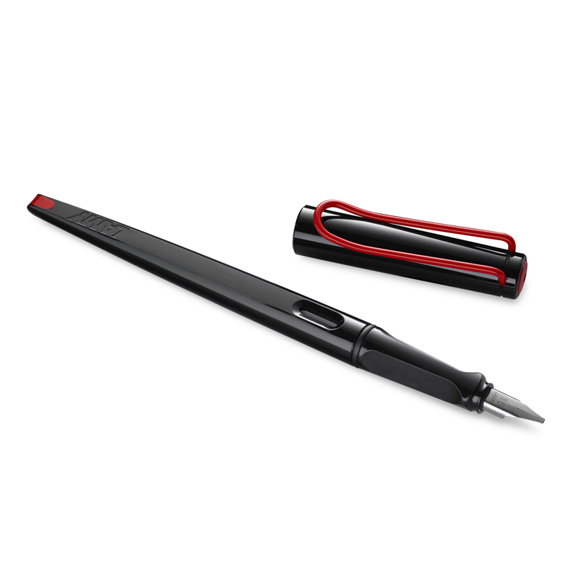 凌美(LAMY) joy喜悦系列钢笔 墨水笔艺术笔尖礼盒套装黑杆红夹
