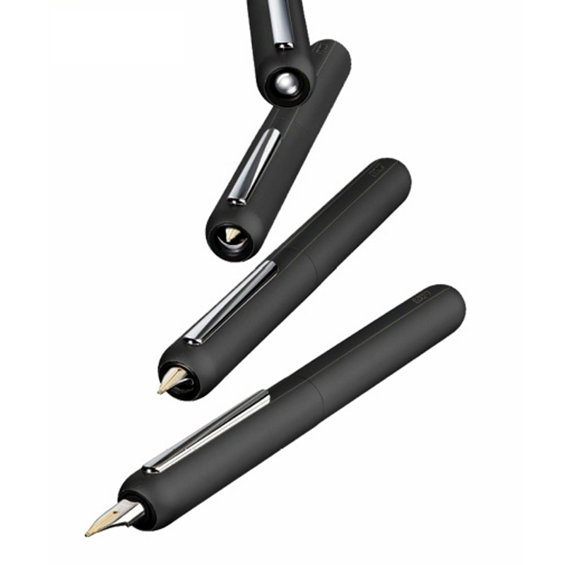 凌美(LAMY)焦点系列钢笔墨水笔磨砂黑汉漆14K金笔F尖