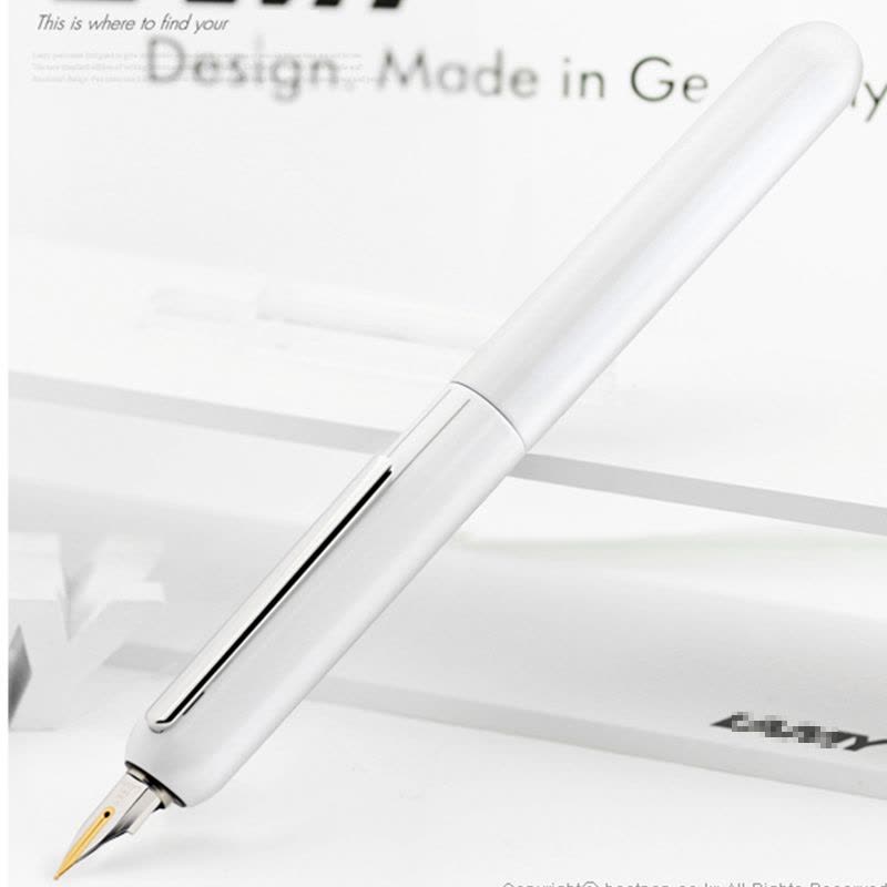 凌美(LAMY)焦点系列钢笔墨水笔钢琴白14K金笔F尖图片
