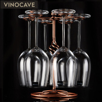 维诺卡夫 Vinocave红酒杯 无铅水晶高脚杯 波尔多葡萄酒杯 杯架酒架酒具套装 730毫升6支+木马杯架
