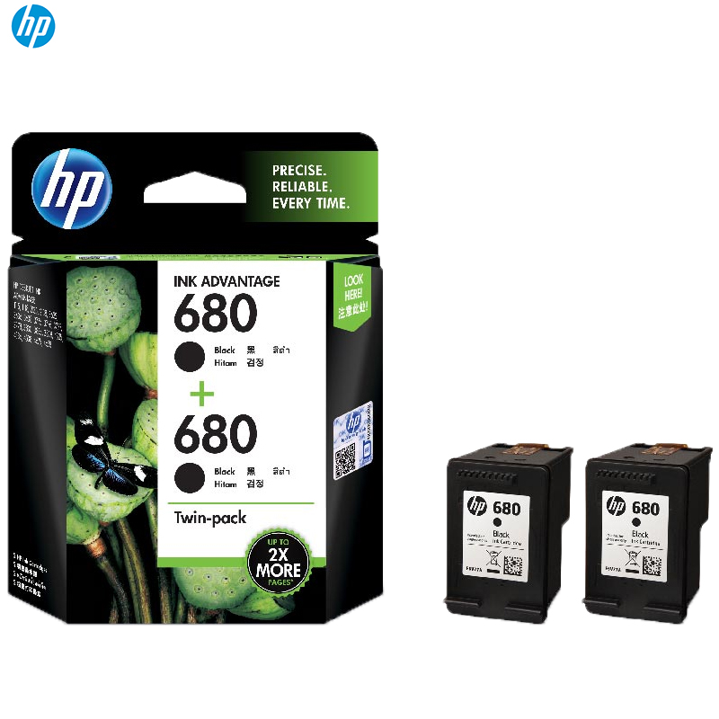 惠普（HP）X4E79AA 680 黑色墨盒 双包装（适用HP Deskjet 2138/3638/3636/3838）高清大图