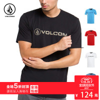 VOLCOM2017男士LINOEUROS/STEE欧美版修身纯色T恤基本款