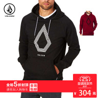 VOLCOM男士STONEPACKPULLOVER款LOGO长袖卫衣套头帽衫