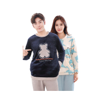 北极绒睡衣家居服男女士长袖情侣睡衣秋冬法兰绒加厚睡衣套装