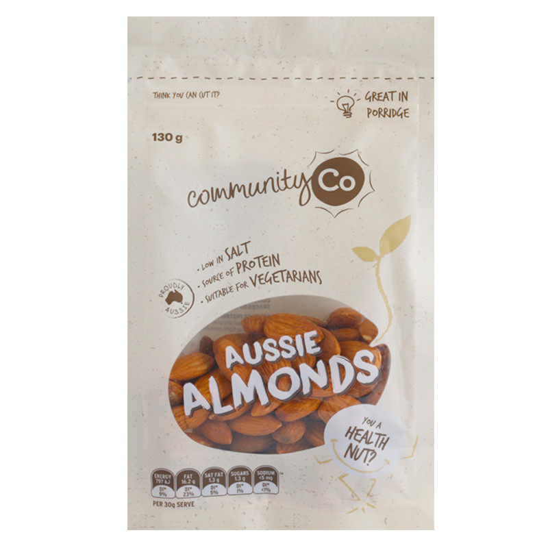 Community Co 康妙可 杏仁核 130g 袋装 澳洲进口 澳大利亚坚果果干 原味