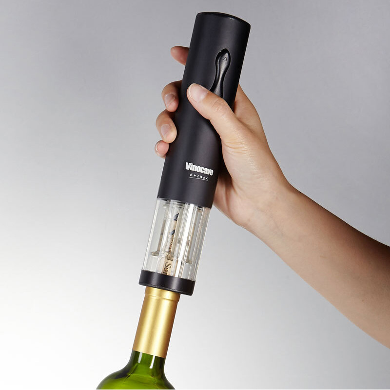 维诺卡夫(Vinocave)VA002R电动开瓶器 不锈钢红酒开酒器 葡萄酒启瓶器起子 酒具礼品定制礼盒 红色 5秒开瓶