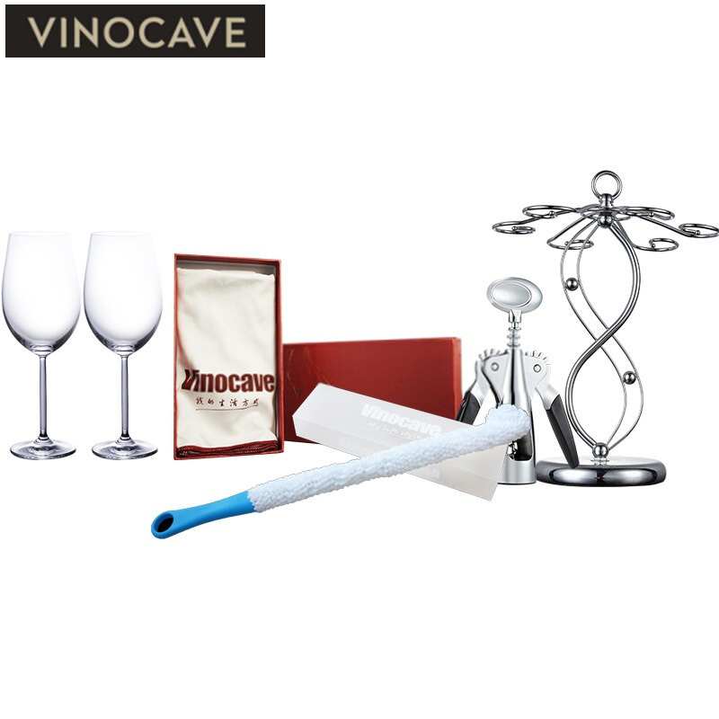 维诺卡夫(Vinocave)VBJLB001 伯爵版红酒柜大礼包 酒具礼品套装 6件礼盒装 酒杯架 开瓶器