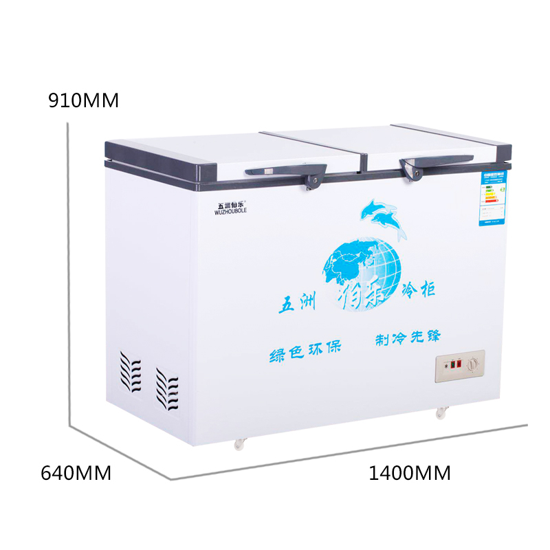 五洲伯乐(WUZHOUBOLE)WR/WF-345 308升卧式冷柜 冰柜 家商两用 顶开门 冷藏冷冻转换柜 (白色)