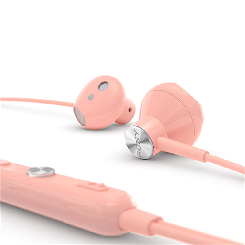 索尼(SONY)STH32 (粉色)立体声耳机防水 线控 免提通话 线控耳机