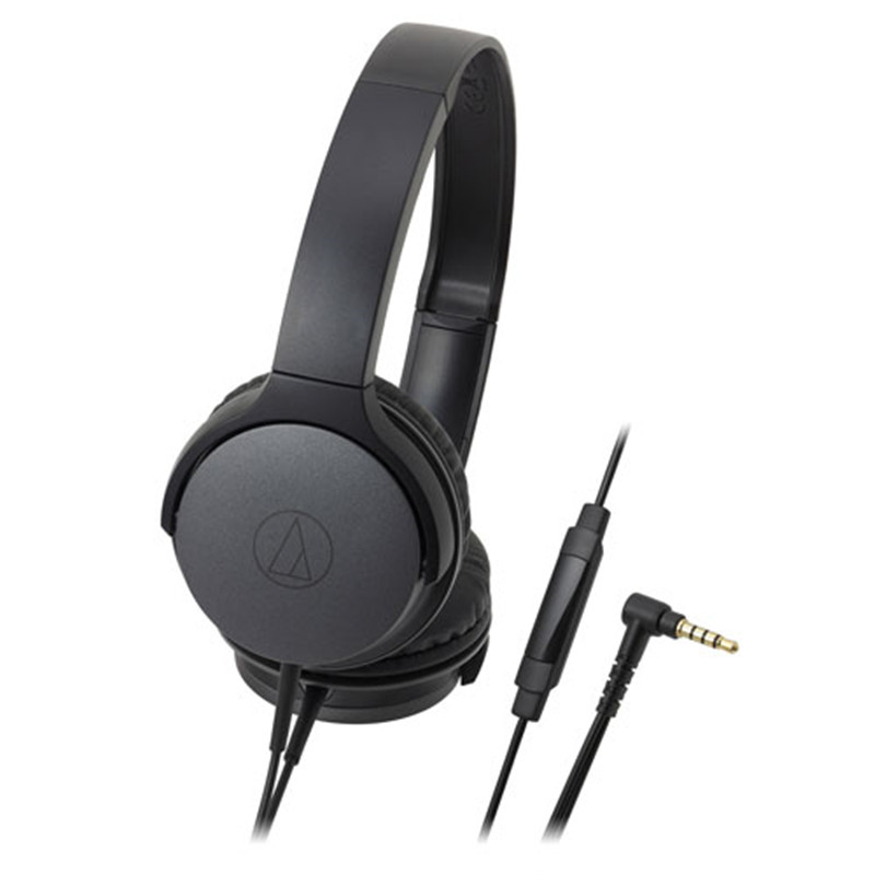 铁三角(audio-technica)ATH-AR1iS(黑色)便携头戴式耳机 智能手机耳麦 有线控