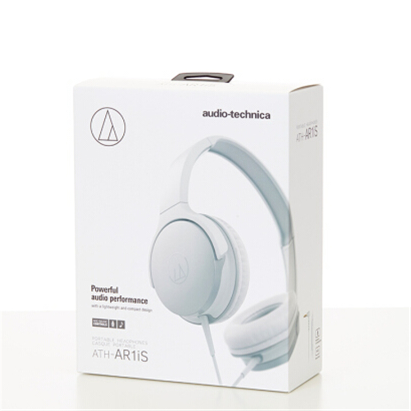 铁三角(audio-technica)ATH-AR1iS(白色)便携型耳罩式智能手机耳麦 线控有线耳机