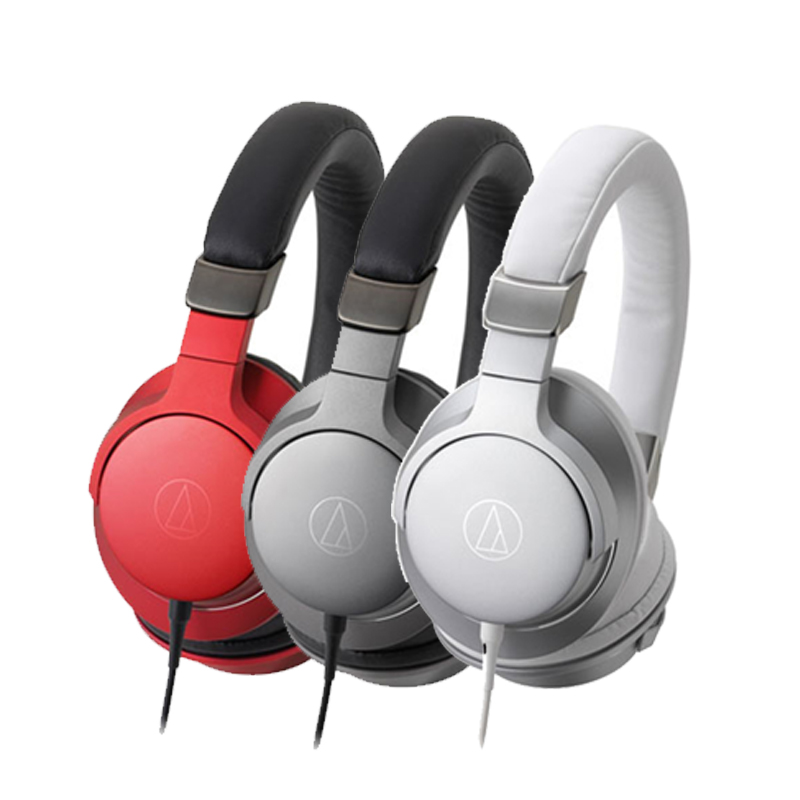 铁三角(audio-technica)ATH-AR5iS(红色)便携型耳罩式智能手机专用耳麦 有线控