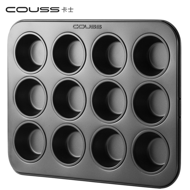 卡士(COUSS) 烘培工具 CM-708 12孔杯子蛋糕模具烤盘 食品级冷轧板材质 不沾涂层处理 易清洗