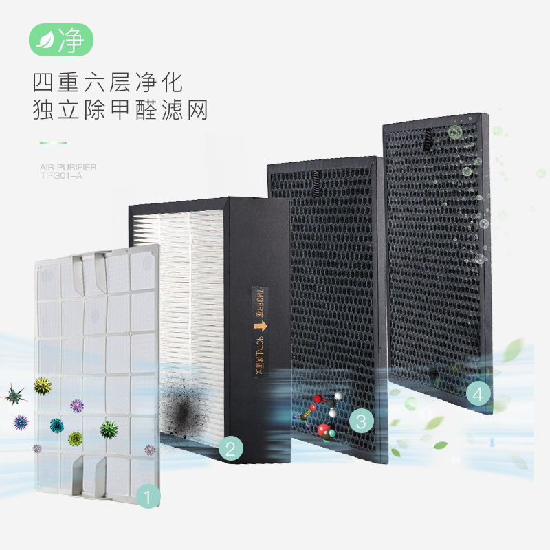 奔腾(POVOS)空气净化器PW8002 高效祛除PM2.5 除甲醛除异味 负离子