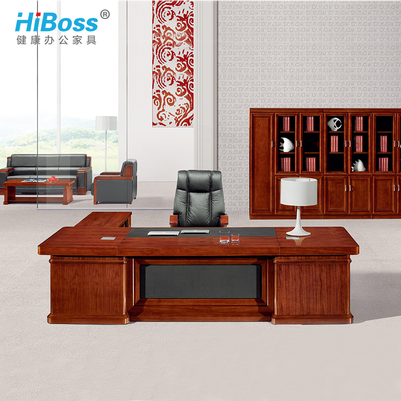 HiBoss 办公家具老板桌大班台实木皮老板经理桌