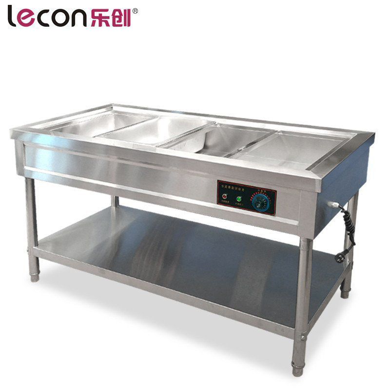 乐创(lecon)商用电热保温台 售饭车快餐车 六格