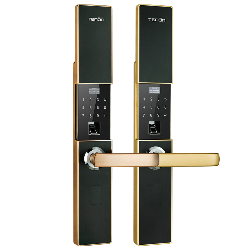 亚太天能(TENON)智能指纹锁 锌合金家用指纹密码锁电子门锁 V5s 红古铜(标准版)