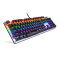 惠普(HP)GK100插拔轴混光 机械键盘104键有线USB游戏键盘 机械青轴 银色面板 黑色键帽