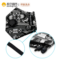 伊藤良品抗菌防雾霾口罩带呼吸阀防尘PM2.5男女潮可水洗透气防病菌无异味纯棉 波黑酷幻