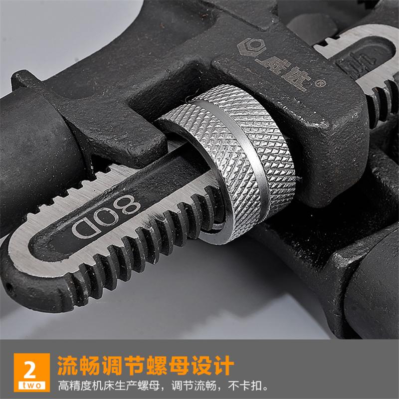 工业级重型加力管钳 油田伸缩扳手伸缩式管子钳 管道维修工具(加力管钳132D)