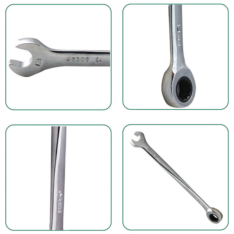 世达工具加长型X柄梅开两用棘轮快扳手46301