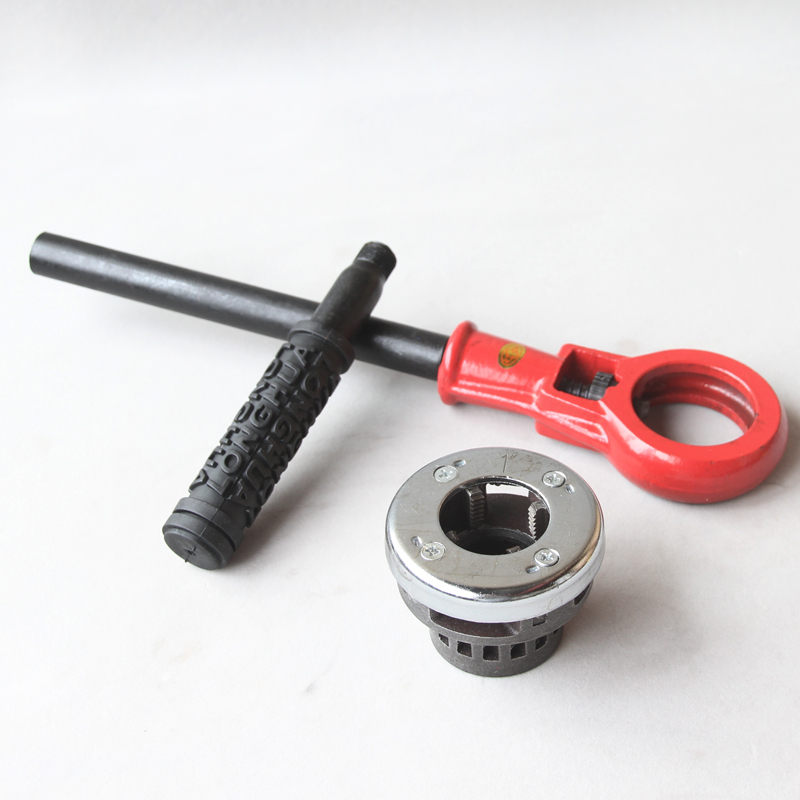 沪工轻型管子铰板水管手动套丝机4分6分1寸板牙管子绞板攻丝器(管子铰板)