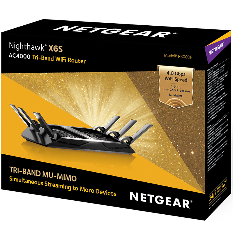 美国网件(NETGEAR) R8000P AC4000M高清视频/三频千兆/低辐射/智能/竞技游戏无线路由器 变形金刚版