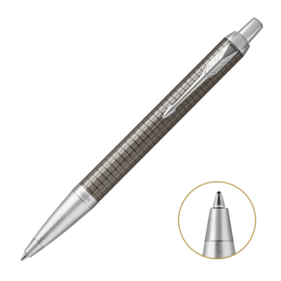 派克(PARKER)新品IM金属灰格子纹原子笔