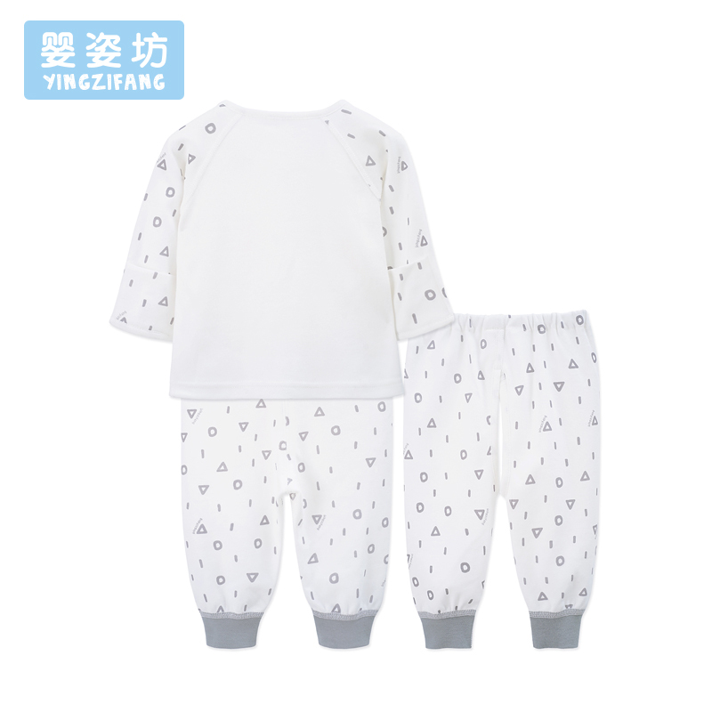 苏宁自营 婴姿坊男女童和尚袍三件套米白52-66cm 0-6个月