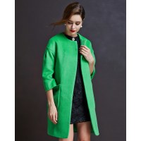 AIMISS/爱美斯毛呢外套女中长款秋冬新款中长款单面呢子加厚大衣A155928