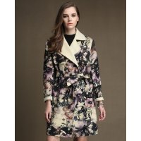 AIMISS爱美斯双面呢大衣印花羊毛呢大衣外套女KDAJ060A