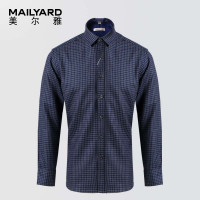 美尔雅（MAILYARD）纯羊毛衬衫机洗 中老年商务休闲男式长袖衬衣 039