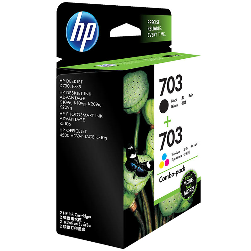 惠普（HP）F6V32AA 703 黑色+彩色墨盒（墨盒/墨水）套装(适用 HP F735 K109a/g K209)高清大图