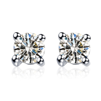 佐卡伊 叮叮 共14分H色四爪镶嵌钻石耳饰/耳钉耳环耳饰