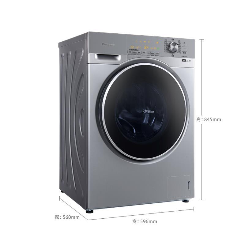 松下(Panasonic) XQG100-E102T 10公斤 变频 大容量 精准智控 95度高温杀菌滚筒洗衣机(银色)