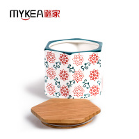 谜家 陶瓷密封罐茶叶咖啡储物罐调料罐盒厨房用品三件套 粉红色