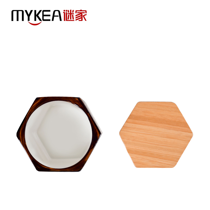 谜家 陶瓷密封罐茶叶咖啡储物罐调料罐盒厨房用品三件套 红色