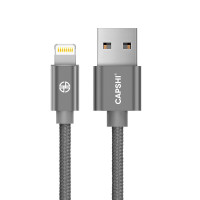 capshi JH1021 苹果iPhone手机充电器线电源线 1.2米编织灰色数据线