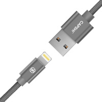 capshi JH1021 苹果iPhone手机充电器线电源线 1.2米编织灰色数据线
