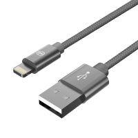capshi JH1021 苹果iPhone手机充电器线电源线 1.2米编织灰色数据线