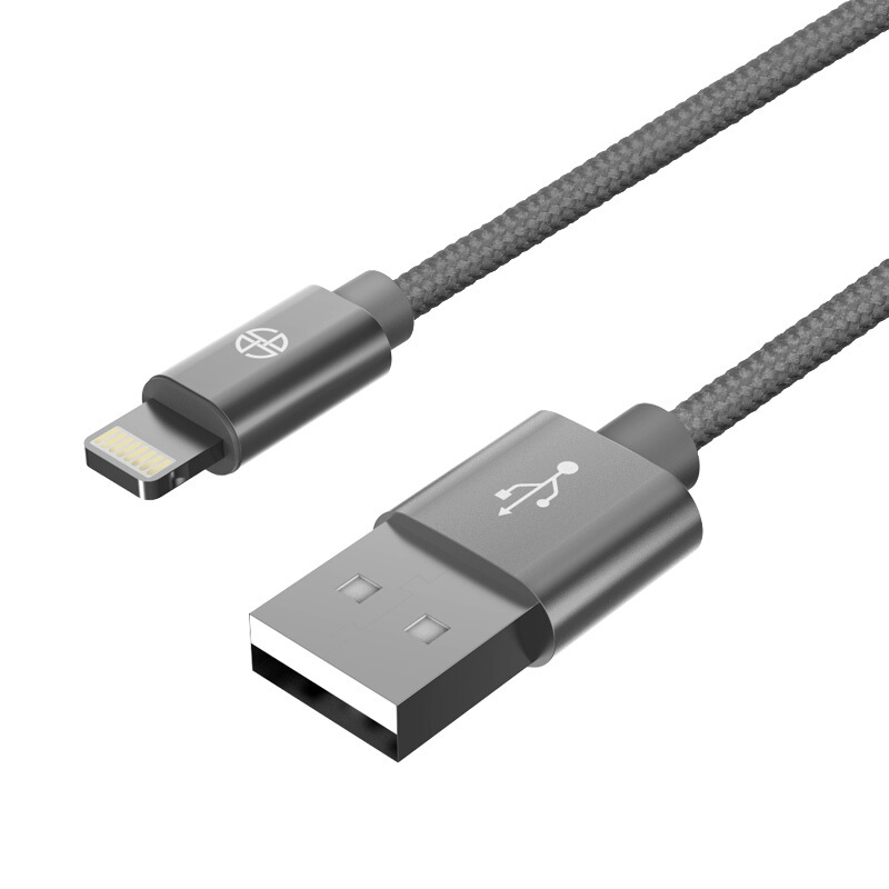 capshi JH1021 苹果iPhone手机充电器线电源线 1.2米编织灰色数据线