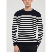 无领针织套衫全棉条纹套头衫50002810