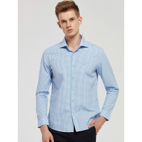 长袖梭织衬衫温莎领细条纹款浅蓝50002627