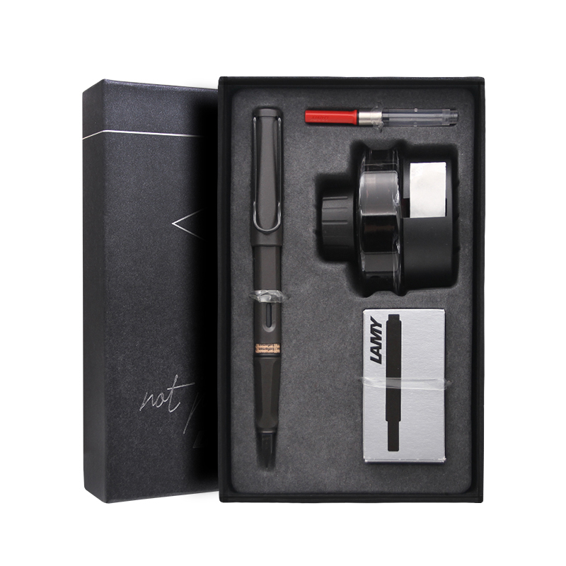凌美(LAMY)Safari狩猎者钢笔墨水笔商务套装磨砂黑EF尖