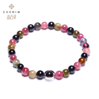 chenim晶石灵彩宝糖果彩虹碧玺手珠手链女款饰品手串礼物