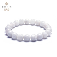 牛奶月光白月光石冰裂手链手珠串简约女正品包邮晶石灵